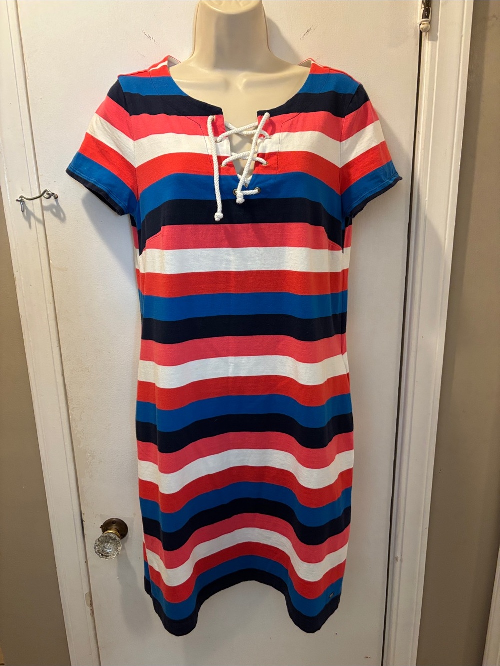 Tommy Hilfiger medium Striped Lace- front dress  26-146